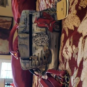 Anuschka women’s hand painted handbag~Roman Holiday  Small